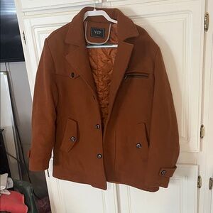 VIP Men's Rust Pea Coat